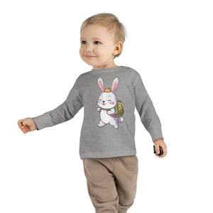 Cute Bunny Toddler Long Sleeve Tee - Playful Spring Top - Dipaliz - T-shirts