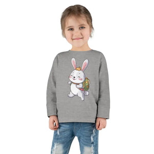 Cute Bunny Toddler Long Sleeve Tee - Playful Spring Top - Dipaliz - T-shirts