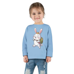 Cute Bunny Toddler Long Sleeve Tee - Playful Spring Top - Dipaliz - T-shirts