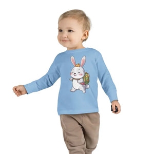 Cute Bunny Toddler Long Sleeve Tee - Playful Spring Top - Dipaliz - T-shirts