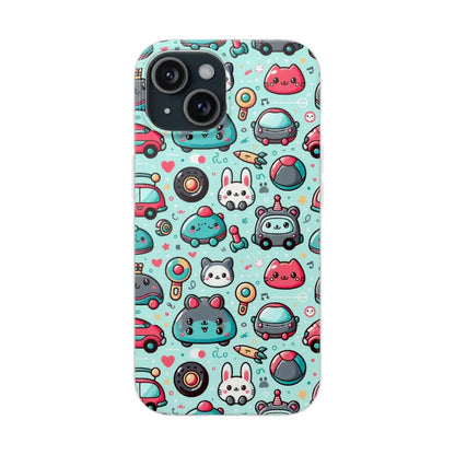 Cute Cars Flexi Cases Durable Style with Thermoplastic Polyurethane - Iphone 15 Phone Case