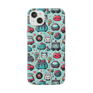 Cute Cars Flexi Cases - Thermoplastic Polyurethane Protection - Dipaliz - Iphone 14 Plus - Mobile Phone