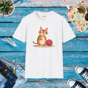 Cute Cat Basketball Unisex Softstyle Tee for Lovers - Dipaliz - Xs / White - T-shirts