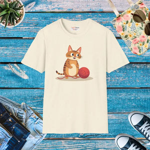 Cute Cat Basketball Unisex Softstyle Tee for Lovers - Dipaliz - s / Natural - T-shirts