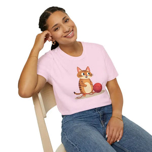 Cute Cat Basketball Unisex Softstyle Tee for Lovers - Dipaliz - T-shirts