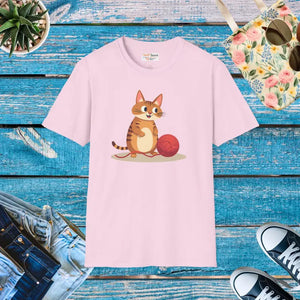 Cute Cat Basketball Unisex Softstyle Tee for Lovers - Dipaliz - s / Light Pink - T-shirts