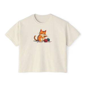 Cat Boxy Tee - Cute Fun Style Comfort Top - Dipaliz - T-shirts