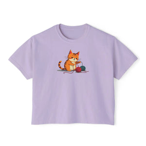 Cute Cat Boxy Tee - Soft Cotton Casual Style - Dipaliz - T-shirts