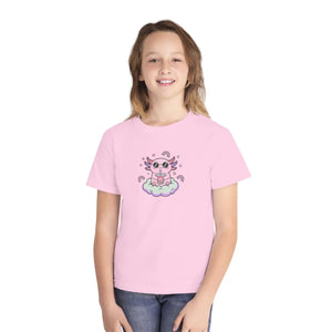 Cute Cat on Cloud Youth Tee - Pastel Magical Kitten Graphic Shirt - T-shirts
