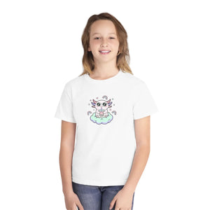 Cute Cat on Cloud Youth Tee - Pastel Magical Kitten Graphic Shirt - T-shirts