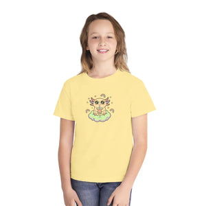Cute Cat on Cloud Youth Tee - Pastel Magical Kitten Graphic Shirt - T-shirts