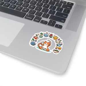 Cute Cat Sticker Set for Laptop Planners - Dipaliz - 3’’ × / White - Decorative Stickers