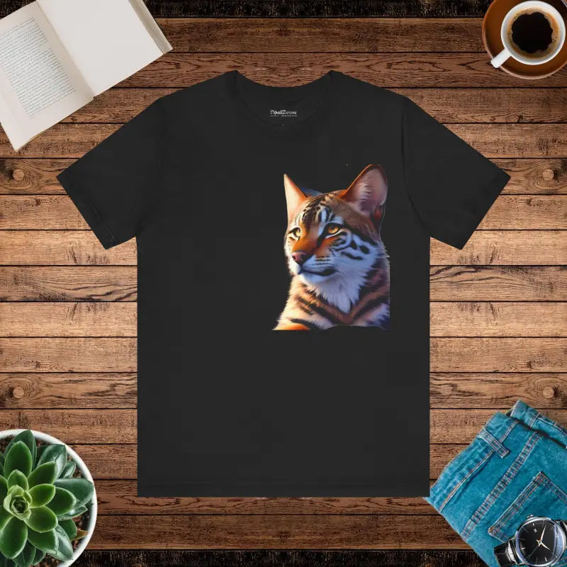 Cute Cat Unisex Jersey Short Sleeve Tee - Soft Cotton Classic Fit - Black / s T-shirt