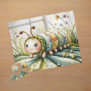 Cute Caterpillar Puzzle - Printed Paper Nature Lovers Gift - Dipaliz - Jigsaw Puzzles