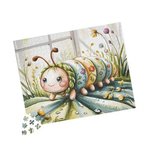 Cute Caterpillar Puzzle - Printed Paper Nature Lovers Gift - Dipaliz - Jigsaw Puzzles