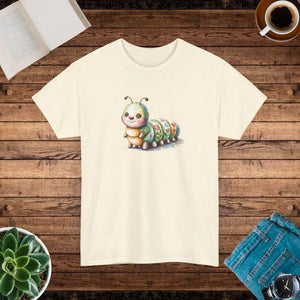T-shirt - Unisex Heavy Cotton Tee Cute Caterpillar Nature Lovers - Dipaliz Natural / s