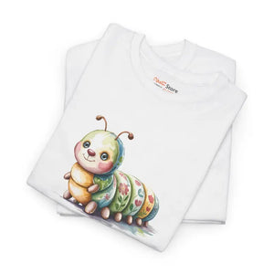 T-shirt - Unisex Heavy Cotton Tee Cute Caterpillar Nature Lovers - Dipaliz