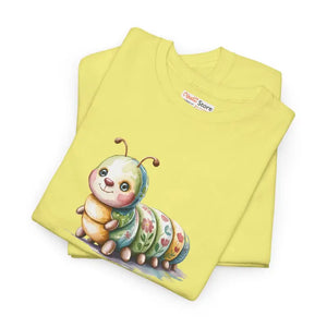 T-shirt - Unisex Heavy Cotton Tee Cute Caterpillar Nature Lovers - Dipaliz