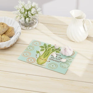 Celery Cutting Board Pastel Greens Tempered Glass Prep Fun - Dipaliz - Boards
