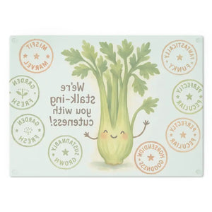 Celery Cutting Board Pastel Greens Tempered Glass Prep Fun - Dipaliz - Boards