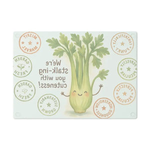 Celery Cutting Board Pastel Greens Tempered Glass Prep Fun - Dipaliz - Boards