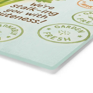 Celery Cutting Board Pastel Greens Tempered Glass Prep Fun - Dipaliz - Boards