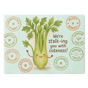 Celery Cutting Board Pastel Greens Tempered Glass Prep Fun - Dipaliz - Boards