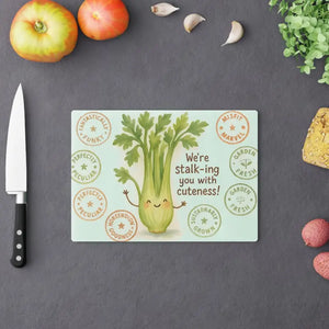 Celery Cutting Board Pastel Greens Tempered Glass Prep Fun - Dipaliz - Boards