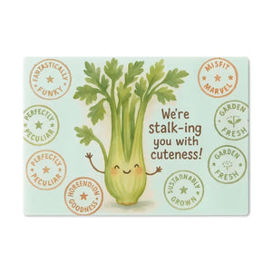Celery Cutting Board Pastel Greens Tempered Glass Prep Fun - Dipaliz - Small - Boards
