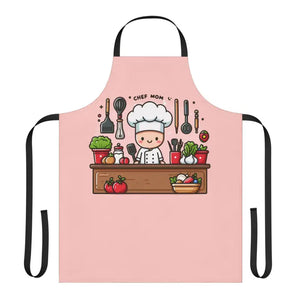 Chef Mom Apron with Vibrant Color Straps by Dipaliz - one Size / Black - Aprons