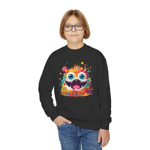 Youth Crewneck Sweatshirt Cute Colorful Monster Fun - Dipaliz - Sweatshirts