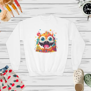Youth Crewneck Sweatshirt Cute Colorful Monster Fun - Dipaliz - White / l - Sweatshirts