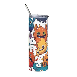 Cute Colorful Monsters 20oz Skinny Steel Tumbler - Dipaliz - White / Tumblers