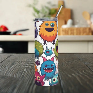 Cute Colorful Monsters 20oz Skinny Steel Tumbler - Dipaliz - White / Tumblers