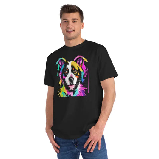 Organic Unisex Classic T-shirt with Cute Dog Design - Black / s T-shirt