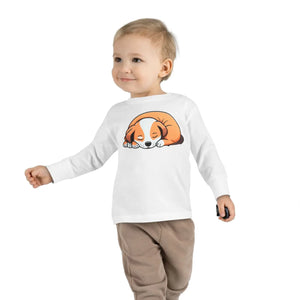 Adorable Cute Dog Toddler Long Sleeve Cotton Tee - Dipaliz - Baby & Tops