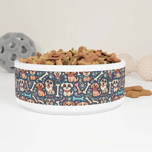 Cute Dogs Pet Bowl - Bone Design Ceramic Feeding Time - Dipaliz - Bowls Feeders & Waterers