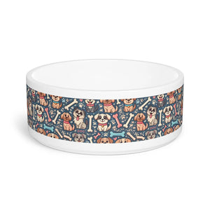 Cute Dogs Pet Bowl - Bone Design Ceramic Feeding Time - Dipaliz - Bowls Feeders & Waterers