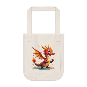 Dragon Canvas Tote - Adorable Eco Friendly Design - Dipaliz - one Size / Natural - Bags