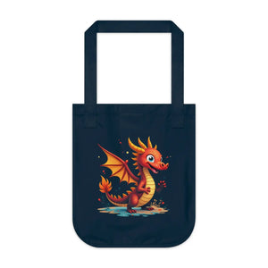 Adorable Dragon Canvas Tote - Eco-friendly Bag - Dipaliz - Bags