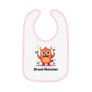 Drool Monster Baby Bib with Durable Velcro Closure - Dipaliz - White/pink / one Size - Bibs
