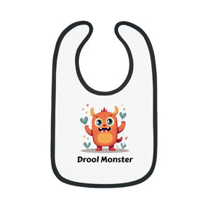 Drool Monster Baby Bib with Durable Velcro Closure - Dipaliz - White/black / one Size - Bibs