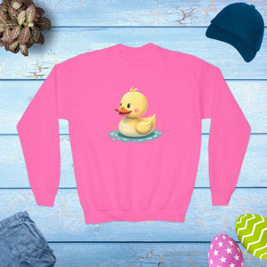 Duck Youth Crewneck Sweatshirt - Cute Print Spring Style - Dipaliz - Safety Pink / Xs - Sweatshirts