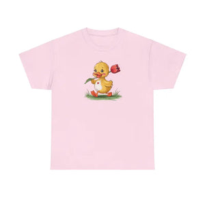 Heavy Cotton Tee - Duckling with Tulip Design - Dipaliz - T-shirts