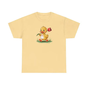 Heavy Cotton Tee - Duckling with Tulip Design - Dipaliz - T-shirts