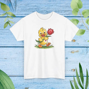 Adorable Duckling Heavy Cotton Tee - Cute Comfort Style - Dipaliz - White / s - T-shirts