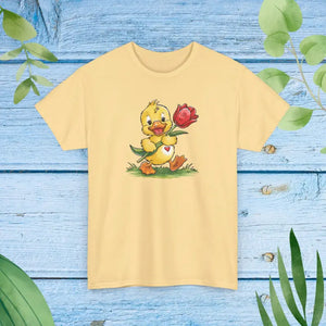 Adorable Duckling Heavy Cotton Tee - Cute Comfort Style - Dipaliz - Yellow Haze / s - T-shirts