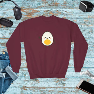 Youth Crewneck Sweatshirt - Cute Egg Spring Design - Dipaliz - Maroon / Xs - Sweatshirts