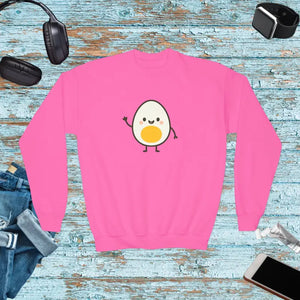 Youth Crewneck Sweatshirt - Cute Egg Spring Design - Dipaliz - Safety Pink / Xs - Sweatshirts