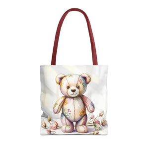 Teddy Bear Tote Bag Trendy Fashion Durable Polyester - Dipaliz - 16’’ × / Red - Shopping Totes